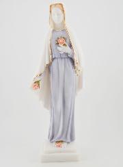 Statue Sainte Vierge Marie aux Roses Peinte Main - 25 cm