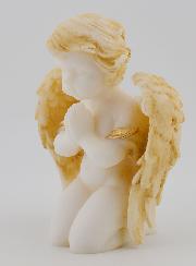 Statue Ange-gardien Protecteur en Prière en Albâtre - 9 cm