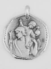 Médaille de Saint Christophe en Argent Massif 925/1000 - 30 mm