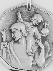 Médaille de Saint Christophe en Argent Massif 925/1000 - 30 mm