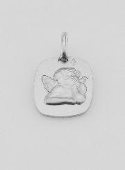 Médaille Ange Gardien Protecteur Argent Massif - 15 mm