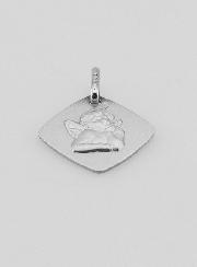 Médaille Ange Gardien Protecteur Argent Massif - 17 mm