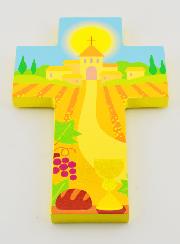 Croix Enfant en Bois Ma Première Communion - 15 cm