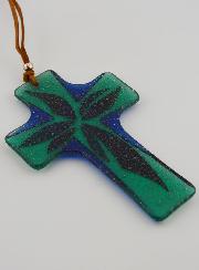 Croix en Verre Artisanale - 12 cm