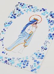 Carte de Baptême - Vierge Couronnée à l'Enfant Jésus