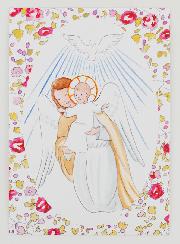 Carte de Baptême - Ange-Gardien Protecteur et Esprit Saint