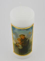 Cierge Religieux - Icône de Saint Antoine de Padoue - 15 cm