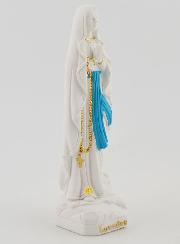 Statue Vierge Marie de Lourdes au Chapelet Or - 10 cm