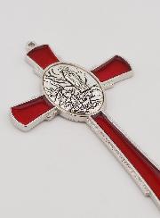 Croix de Lourdes Rouge 10 cm - Médaille des Apparitions