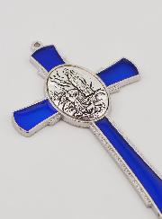 Croix de Lourdes Bleue 10 cm - Médaille des Apparitions