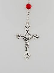 Chapelet en Perles Multicolor sur Chaîne Argenté - 60 cm