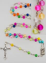 Chapelet Collier Mode en Perles Multicolor - 60 cm