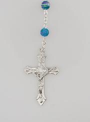 Chapelet de Lourdes en Perles Rouge et Bleu - 60 cm