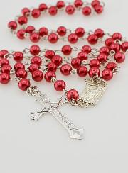 Chapelet Fashion Mode en Perles Rouges - 60 cm
