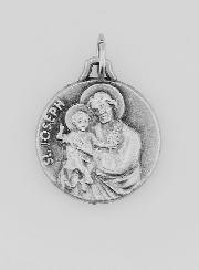 Médaille de Saint Joseph Argenté - 18 mm
