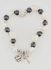 Bracelet Dizainier Perles Noires et Roses Nacrées