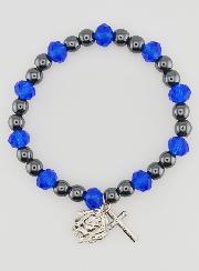 Bracelet Religieux Perles Noires et Bleues