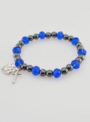 Bracelet Religieux Perles Noires et Bleues
