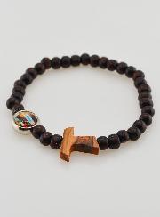 Bracelet Chapelet en Bois Croix de Tau