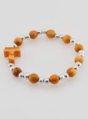 Bracelet Religieux Enfant Croix de Tau et Perles d'Argent
