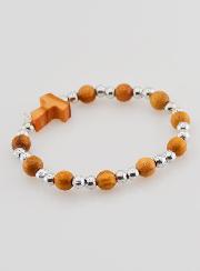 Bracelet Religieux Enfant Croix de Tau et Perles d'Argent