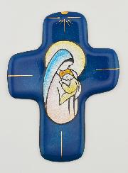 Croix de Communion Vierge de la Bonté en Emaux