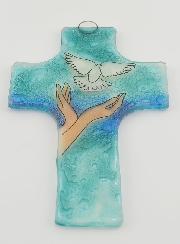 Croix Esprit Saint en Verre