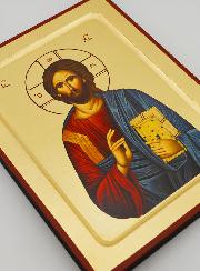 Icône du Christ Pantocrator - Feuille d'Or - 20 cm