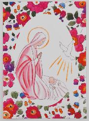 Image de Baptême - Vierge Marie et Colombe
