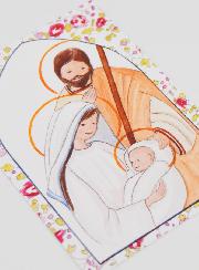 Image de Baptême - Sainte Famille - Rose