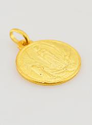 Médaille de Baptême Notre Dame de Lourdes en Plaqué Or