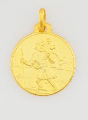 Médaille de Baptême Saint Christophe en Plaqué Or