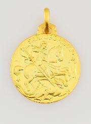 Médaille de Baptême Saint Georges en Plaqué Or