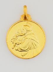 Médaille de Baptême Saint Antoine en Plaqué Or