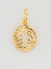 Médaille de Baptême Croix en Plaqué Or 18 Carats