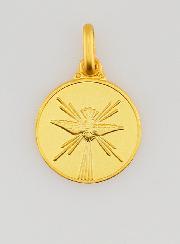 Médaille de Baptême Colombe Esprit Saint en Plaqué Or