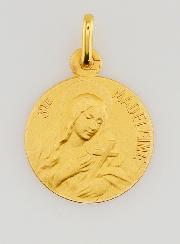 Médaille de Baptême Sainte Marie-Madeleine en Plaqué Or
