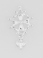 Pendentif Croix de Baptême Esprit Saint en Argent Massif
