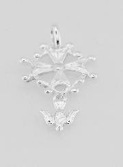 Pendentif Croix de Baptême Esprit Saint en Argent Massif