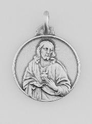 Médaille de Baptême Sacré Coeur de Jésus en Argent - 18mm