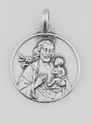 Médaille de Baptême Saint Joseph en Argent Massif