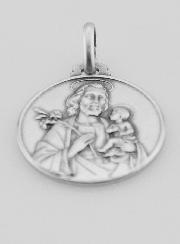 Médaille de Baptême Saint Joseph en Argent Massif