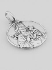 Médaille de Baptême Saint Joseph en Argent Massif