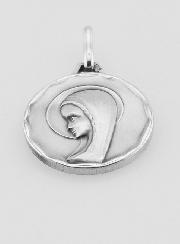 Médaille de Baptême Vierge au Voile Profil Gauche en Argent
