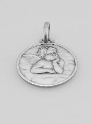 Médaille de Baptême Ange-Gardien en Argent Massif 925/1000