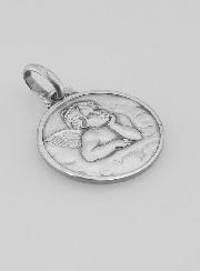Médaille de Baptême Ange-Gardien en Argent Massif 925/1000
