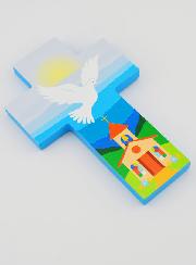 Croix Colombe Esprit Saint et Eglise - Cadeau de Baptême