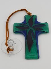 Cadeau de Baptême - Croix en Verre Artisanale