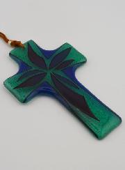 Cadeau de Baptême - Croix en Verre Artisanale