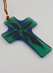 Cadeau de Baptême - Croix en Verre Artisanale